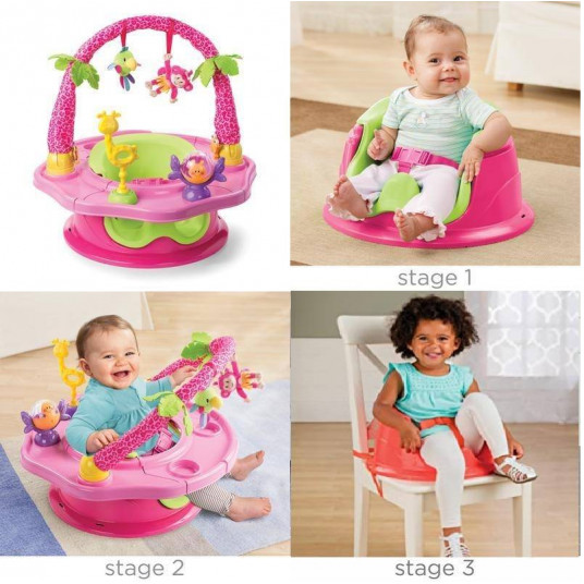 High Chair - 3in1 - SM13306A- DELUXE ISLAND GIGGLES SUPER SEAT - PINK ****