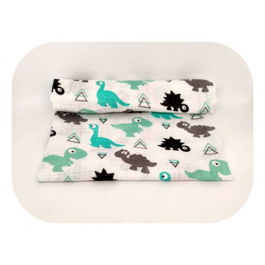 Diaper - 192447 - TETRA PRINT - EGA - DINO TURKUS- size 70x80 cm