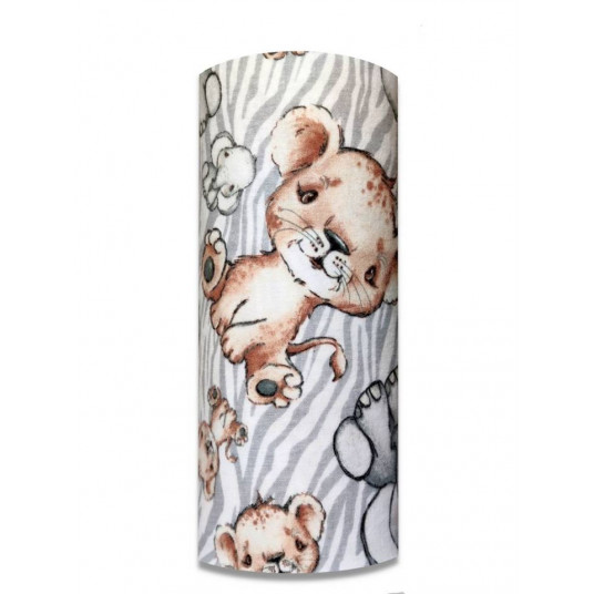 Diaper - 24953 - FLANNEL PRINT - EGA - SAFARI - SZARY- size 70x80 cm