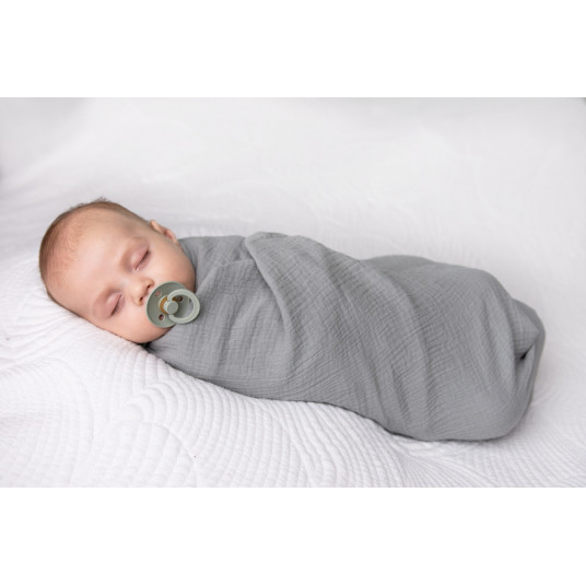Swaddling blanket - TB0371 - MUSLIN - size 80x120 - GREY