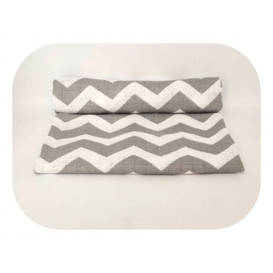 Diaper - 2942 - TETRA PRINT - EGA - ZYGZAK - GREY - size 70x80 cm