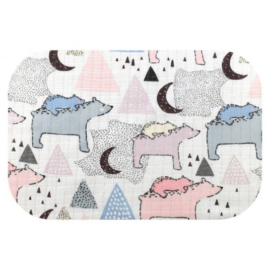Diaper - 25134 - TETRA PRINT - EGA - BIEGUN POLARNY - PINK- size 70x80 cm