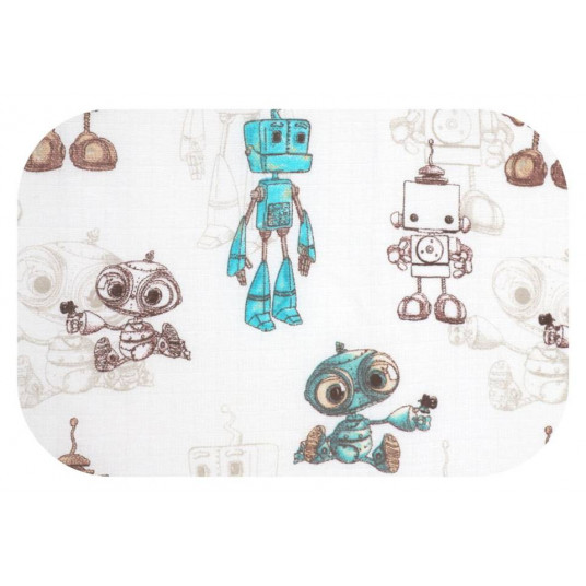 Diaper - 27329 - TETRA PRINT - EGA - ROBOTY - size 70x80 cm