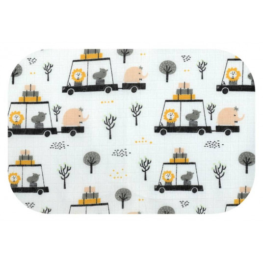 Diaper - 27428 - TETRA PRINT - EGA - WYPRAWA DO ZOO - size 70x80 cm
