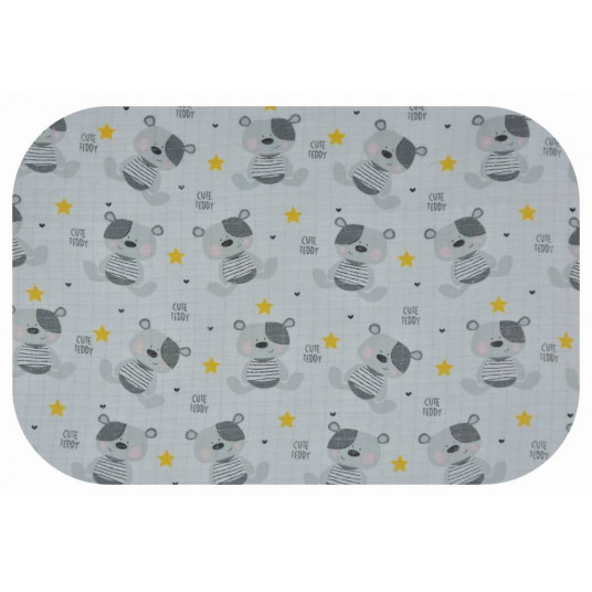 Diaper - 20153 - TETRA PRINT - EGA - CUTE TEDDY - YELLOW - size 70x80 cm