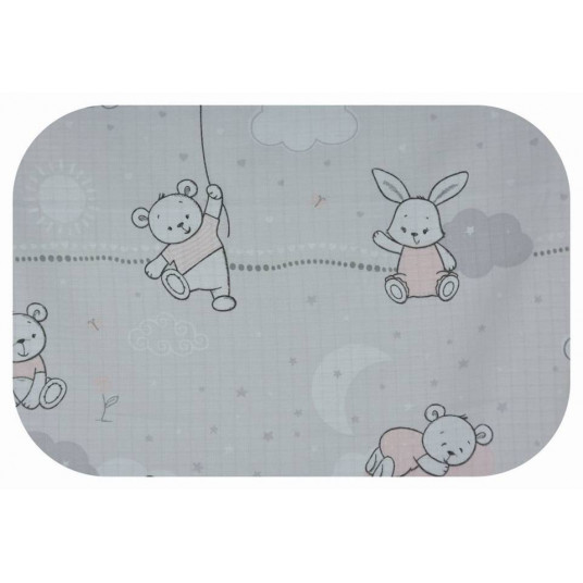 Diaper - 20177 - TETRA PRINT - EGA - KRÓLIK Z BALONEM - PINK - size 70x80 cm