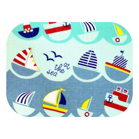 Diaper - 15906 - TETRA PRINT - EGA - STATKI NA MORZU - size 70x80 cm