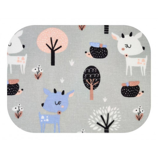 Diaper - 22492 - FLANNEL PRINT - EGA -  JELONEK - GREY- size 70x80 cm