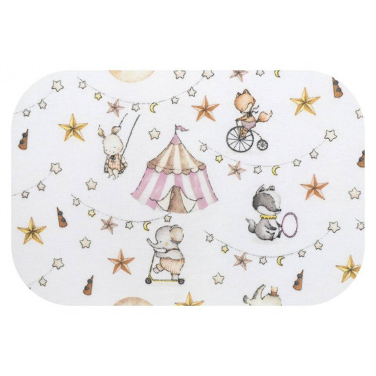 Diaper - 27527 - FLANNEL PRINT - EGA -  CYRK - PINK  - size 70x80 cm
