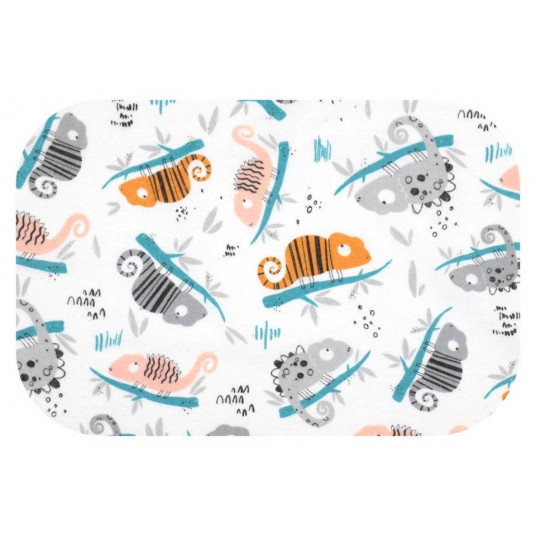 Diaper - 27626- FLANNEL PRINT - EGA - KAMELEON - ORANGE- size 70x80 cm