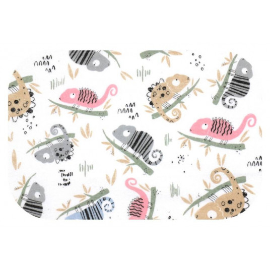 Diaper - 27657- FLANNEL PRINT - EGA - KAMELEON - PINK - size 70x80 cm
