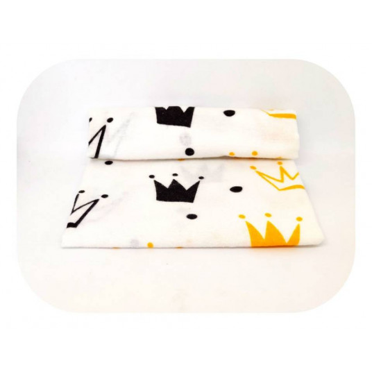 Diaper - 23024 - FLANNEL PRINT - EGA - KORONA - YELLOW - size 70x80 cm