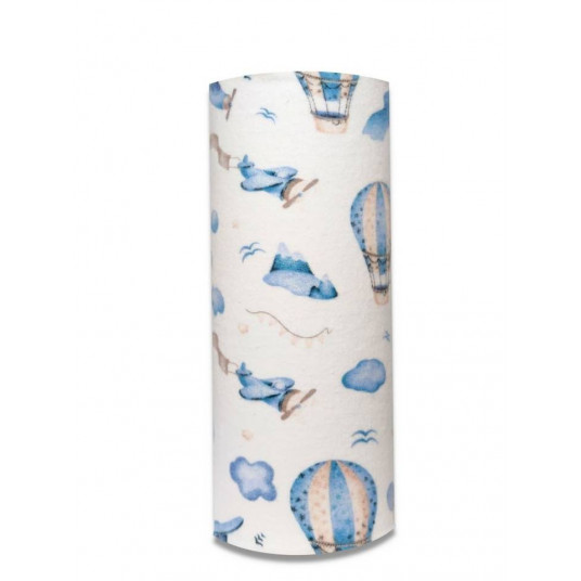 Diaper - 24830 - FLANNEL PRINT - EGA - LOTNISKO - BLUE -size 70x80 cm