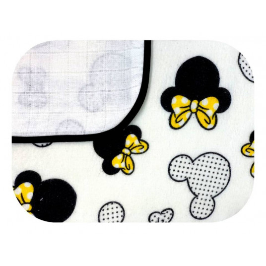 Swaddling blanket / Diper - 21075 - two-layer - FLANNEL / TETRA - EGA - MINI - YELLOW - size 80x80 cm