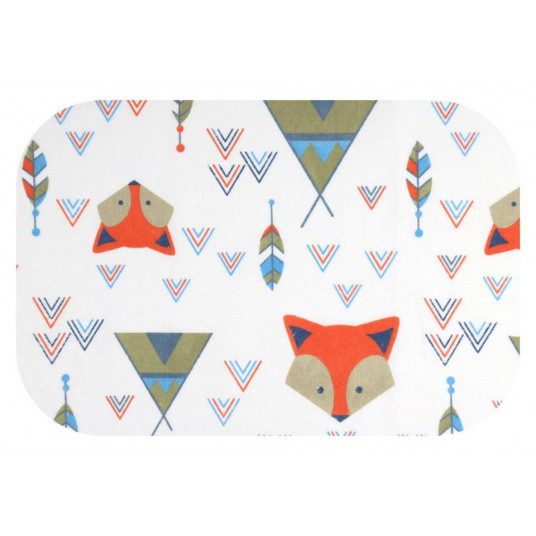 Diaper - 28203 - FLANNEL PRINT - EGA - FOXY & TIPI - ORANGE - size 70x80 cm