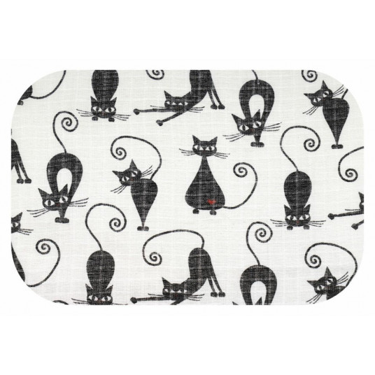 Diaper - 17825 - TETRA PRINT - EGA - CATS - BLACK - size 70x80 cm