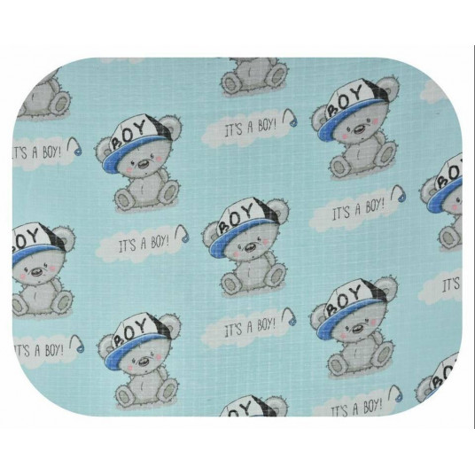 Diaper - 19485 - TETRA PRINT - EGA - BOY- TURKUS - size 70x80 cm