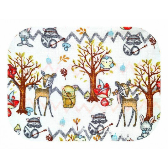 Diaper - 23086 - TETRA PRINT - EGA ANIMALS IN THE FOREST - size 70x80 cm