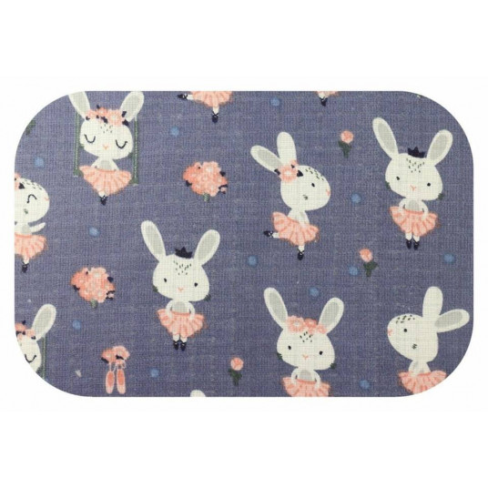 Diaper - 10048 - TETRA PRINT - EGA -BUNNY BALLERINA - NAVY BLUE - size 70x80 cm