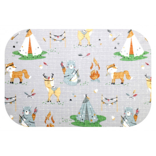 Diaper - 28654 - TETRA PRINT - EGA - INDIAN CAMP - GREY - size 70x80 cm