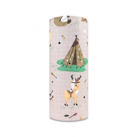 Diaper - 28647 - TETRA PRINT - EGA - INDIAN CAMP - BEIGIE - size 70x80 cm