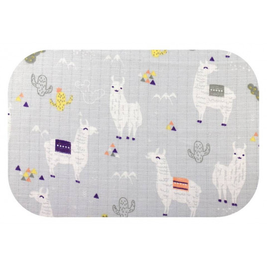 Diaper - 25097 - TETRA PRINT - EGA - LAMA - GREY / WHITE - size 70x80 cm