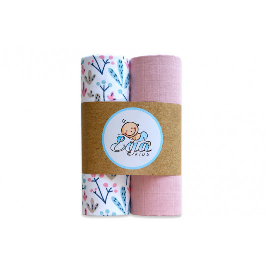 Diaper - SET - 22164 - MUSLIN - EGA - DIRTY PINK - size 60x80 cm