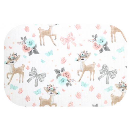 Diaper - 10482 - TETRA PRINT - EGA - ROE DEER with the BOW - size 70x80 cm
