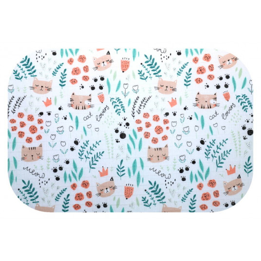 Diaper - 26827 - TETRA PRINT - EGA - CATNIP - size 70x80 cm