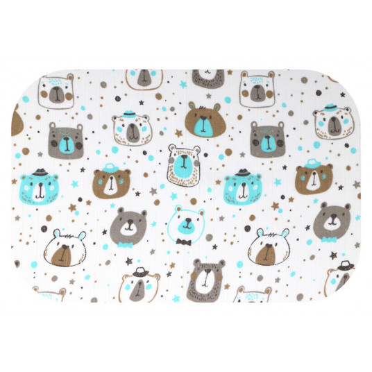 Diaper - 28708 - TETRA PRINT - EGA - USZATEK - BROWN / TURKUS - size 70x80 cm