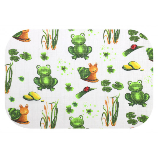 Diaper - 12455 - TETRA PRINT - EGA - FROGS - GREEN - size 70x80 cm