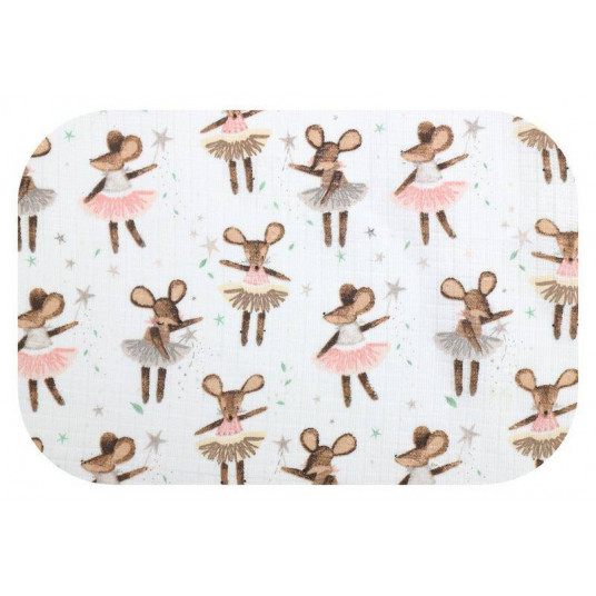 Diaper - 12431 - TETRA PRINT - EGA - BALLERINA MOUSE - BROWN - size 70x80 cm