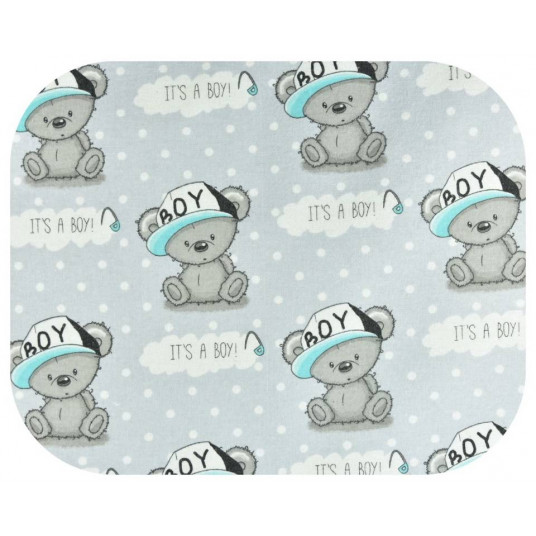 Diaper - 17542 - FLANNEL PRINT - EGA - BOY - GREY- size 70x80 cm