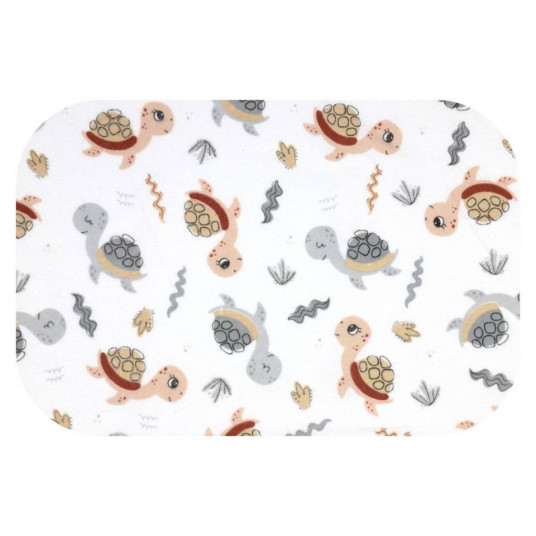 Diaper - 27756 - FLANNEL PRINT - EGA - TURTLE - BEIGIE / GREY- size 70x80 cm