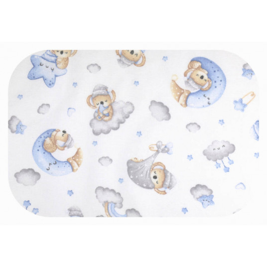 Diaper - 28432 - FLANNEL PRINT - EGA -KOALA on the MOON  - BLUE - size 70x80 cm