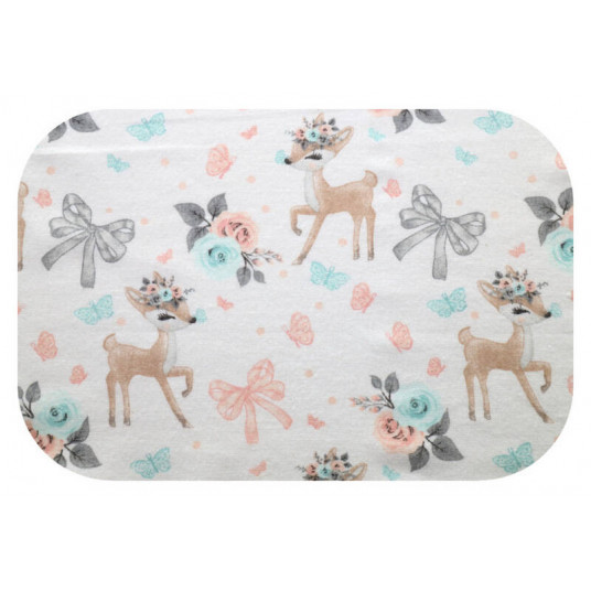 Diaper - 13575 - FLANNEL PRINT - EGA - ROE DERE with BOW - size 70x80 cm