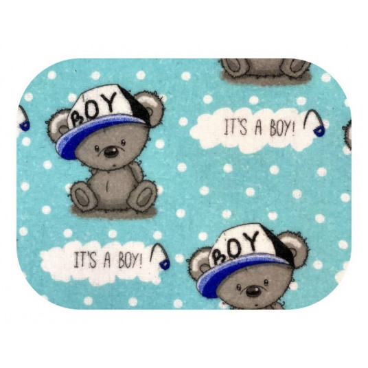 Diaper - 17450 - FLANNEL PRINT - EGA - BOY - TURKUS- size 70x80 cm