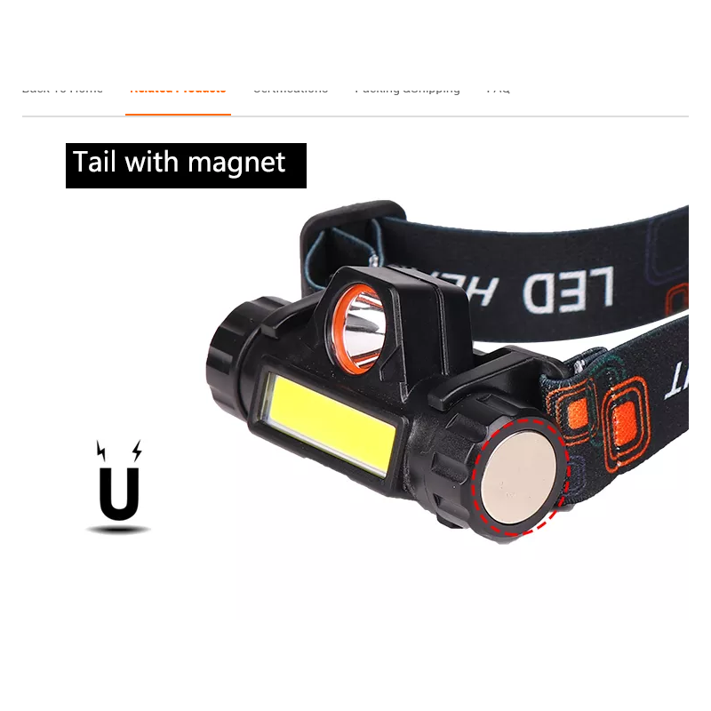 LED žibintuvėlis su magnetu ir USB
