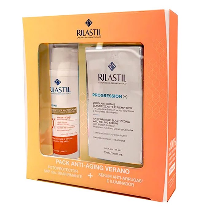 Rilastil Pack Age Repair Spf50 50ml + Progression Serum 30ml veido priežiūros rinkinys 2 vnt