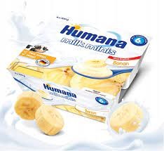 Humana Milk Minis jogurtinis desertas su bananais 6m+ 400g