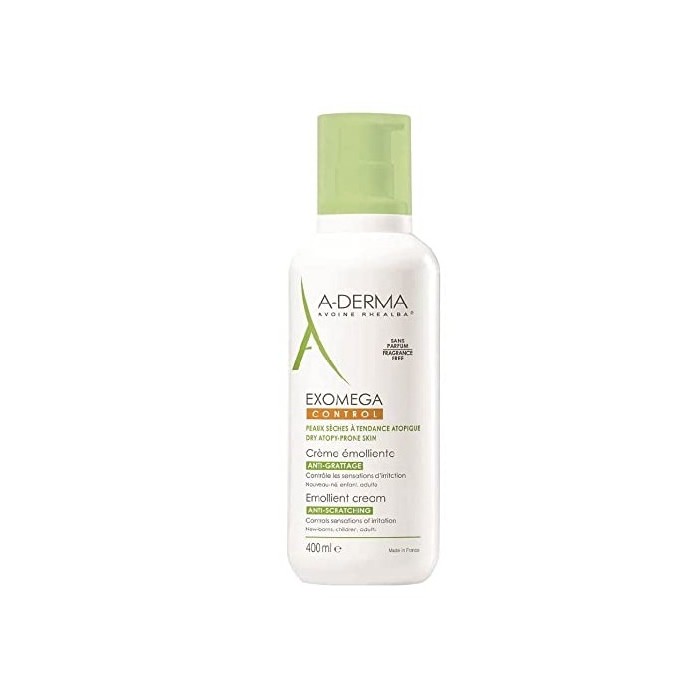 A Derma Exomega Control Emollient Cream veido ir kūno kremas-emolientas sausai, atopinei odai 400ml