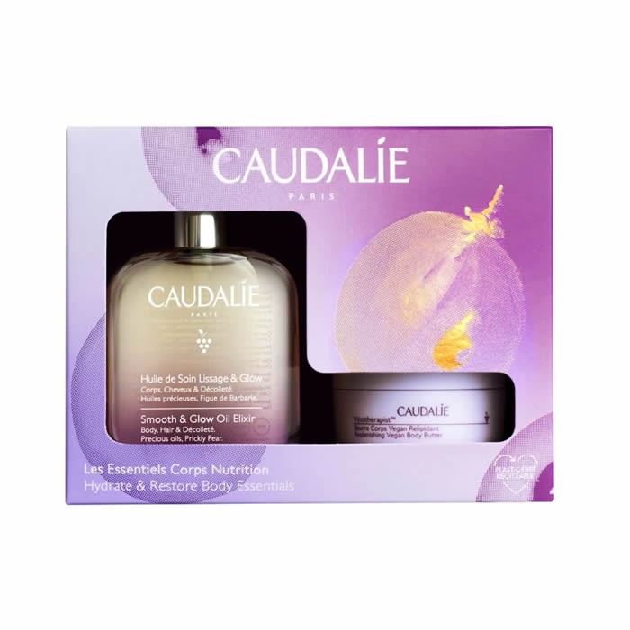 Caudalie Smoothing - Brightening Oil 50ml lyginamasis ir šviesinantis aliejus rinkinys 2 vnt
