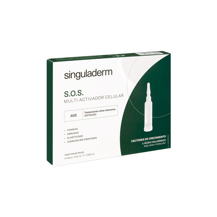 "Singuladerm S.O.S. Multi-Activating Cellular Anti-Aging Treatment" veido odos kapsulės nuo raukšlių 4x10,5ml
