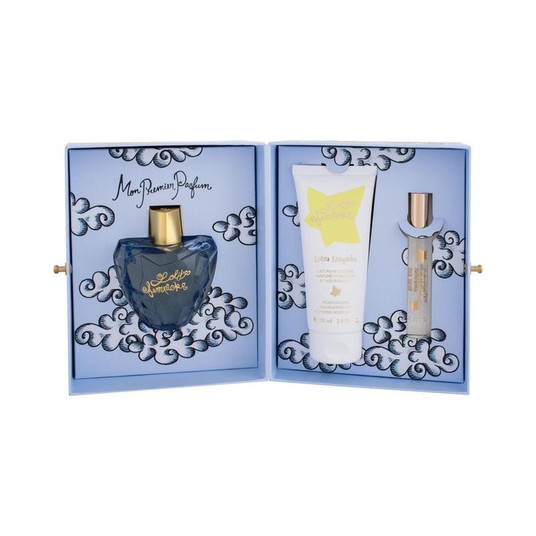 LOLITA LEMPICKA 3 PCS SET 100 ml EDP SPRAY +8 ml EDP +100 ml PERFUMED BODY LOTION HARD BOX