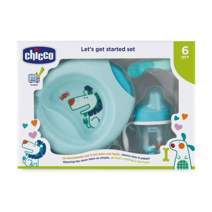 Chicco Let's Get Started 6m+ Mėlynas 3 dalių rinkinys