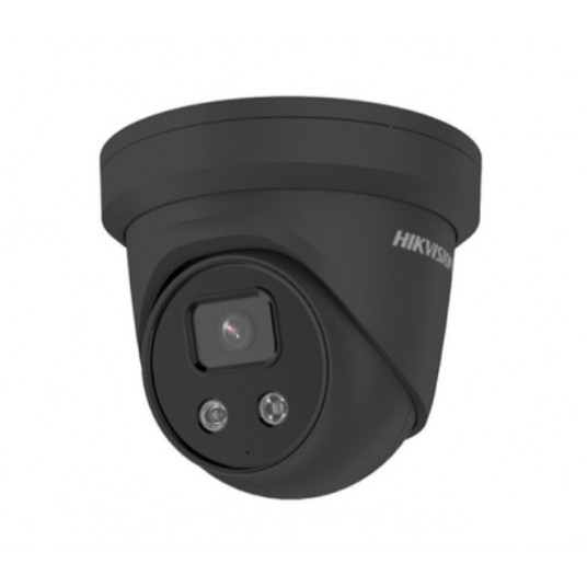 Hikvision IP kupolinis fotoaparatas DS-2CD2346G2-IU kupolas, 4 MP, F2.8, IP66, H.265+, juodas, AcuSense / Darkfighter technologijos, 256 GB, 103 °