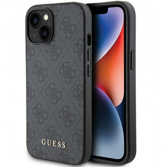 Guess PU 4G metalinis logotipo dėklas, skirtas Apple iPhone 15 Pro Max