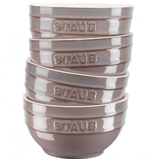4 apvalių dubenėlių rinkinys STAUB 40508-148-0 - antikvarinis pilkas 14 cm