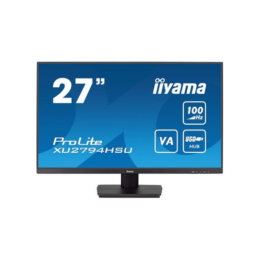 68,5 cm / 27 colių (1920x1080) Iiyama ProLite XU2794HSU-B6 FHD 100Hz 1ms HDMI DP USB LS Juoda