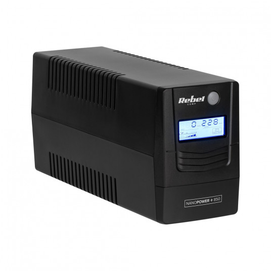 Rebel Nanopower Plus 850 UPS | Neprisijungęs| Sinusoida| 850VA | 480W | LCD | USB